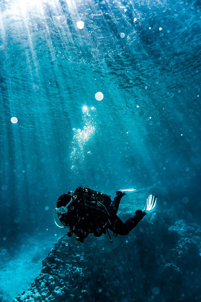 scuba diver under water